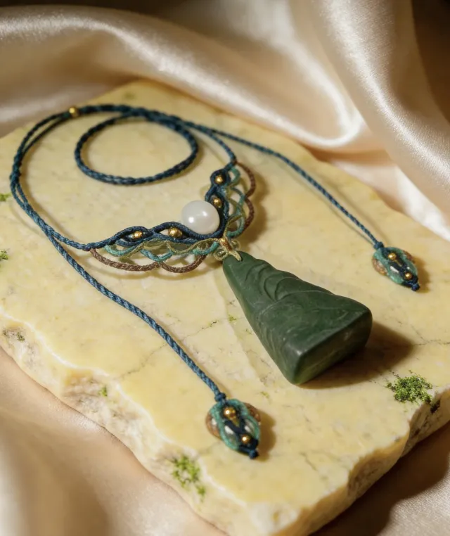 Cloud Mountain Necklace – Dream Incense Energy Pendant (Deluxe Edition) - Green · Dream Spirit · Premium · Necklace · 32–65cm
