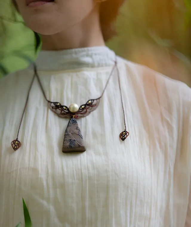 Cloud Mountain Necklace – Dual Incense Energy Pendant (Deluxe Edition) - Mixed · Dual Blend · Premium · Necklace · 32–65cm