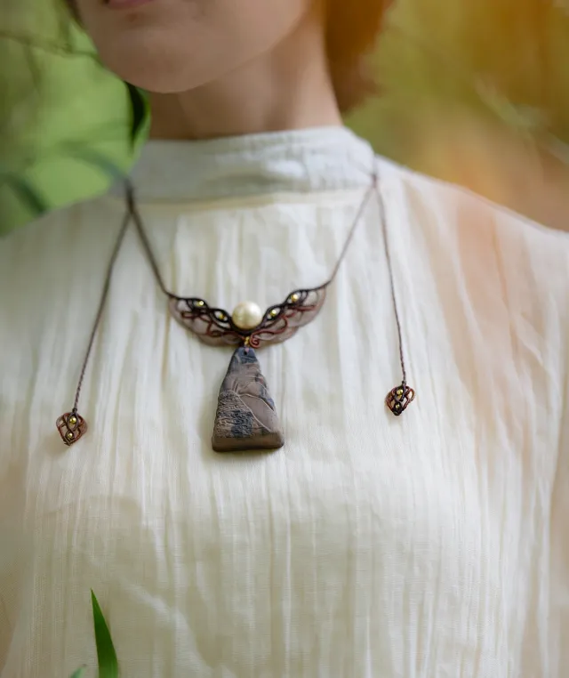 Cloud Mountain Necklace – Dual Incense Energy Pendant (Deluxe Edition) - Mixed · Dual Blend · Premium · Necklace · 32–65cm