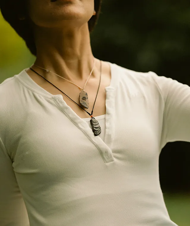 Terraced Field Necklace – Dual Incense Pendant (Minimal Edition) - Mixed · Dual Blend · Basic · Necklace · 46–66cm
