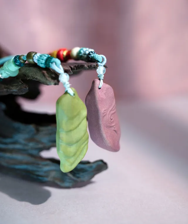 Dual Pendant Necklace – Bird & Terraced Incense Balance Pendant - Dual Tone · Dual Blend · Dual Pendant · Necklace · 80cm