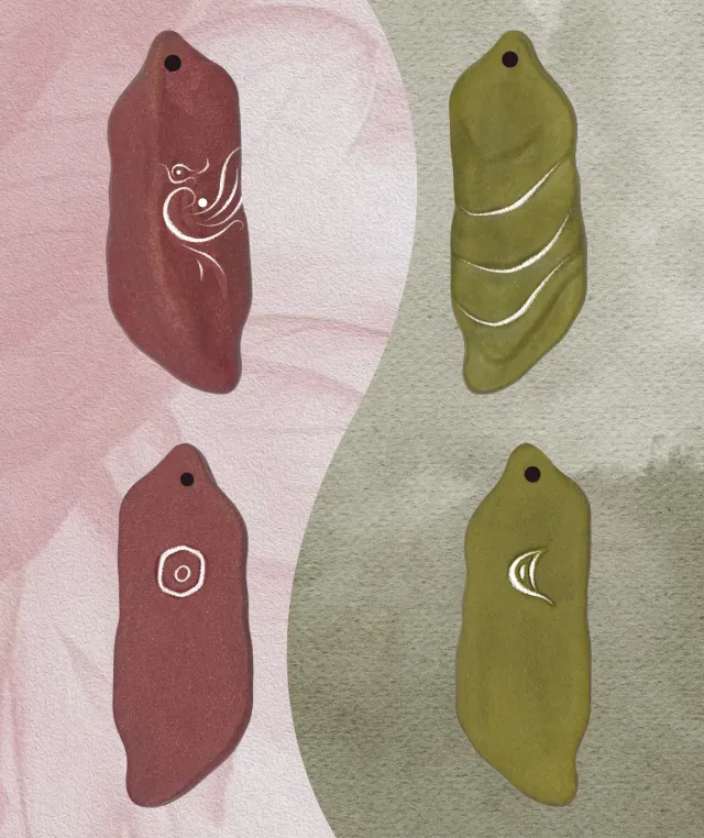 Dual Pendant Necklace – Bird & Terraced Incense Balance Pendant - Dual Tone · Dual Blend · Dual Pendant · Necklace · 80cm