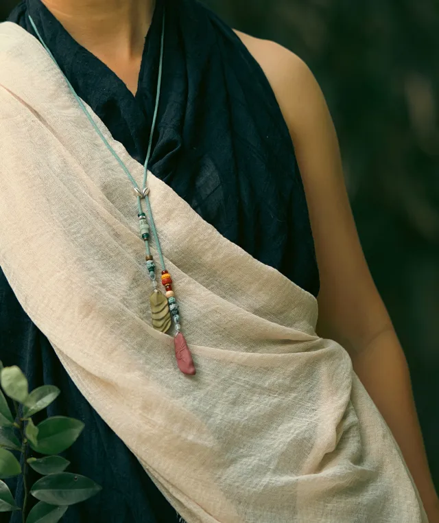 Dual Pendant Necklace – Bird & Terraced Incense Balance Pendant - Dual Tone · Dual Blend · Dual Pendant · Necklace · 80cm