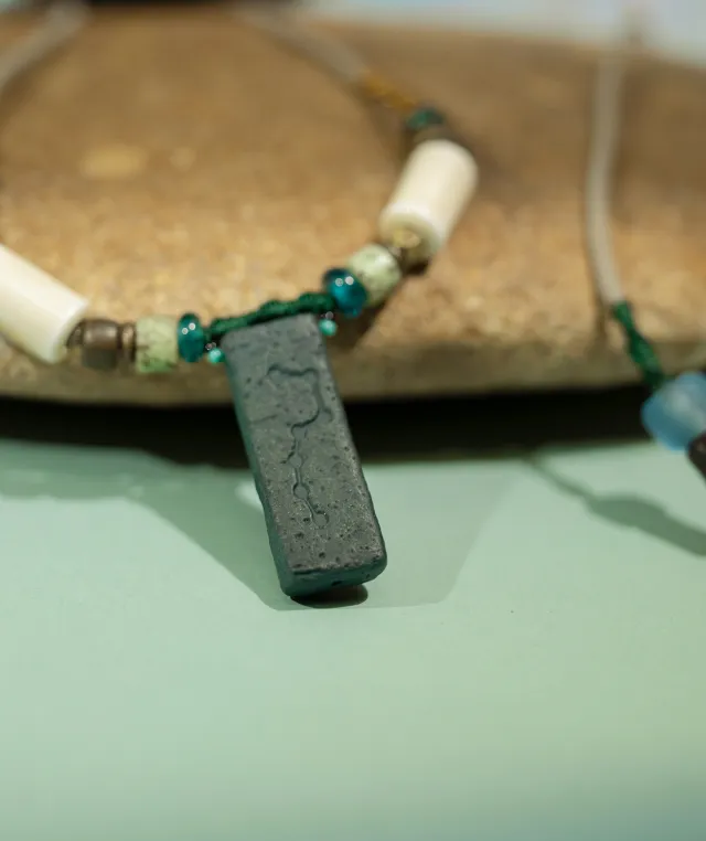 Adjustable Necklace – Blue Medicine Incense Pendant with Dual Balance Structure - Blue · Blue Medicine · Small · Necklace · 30–90cm