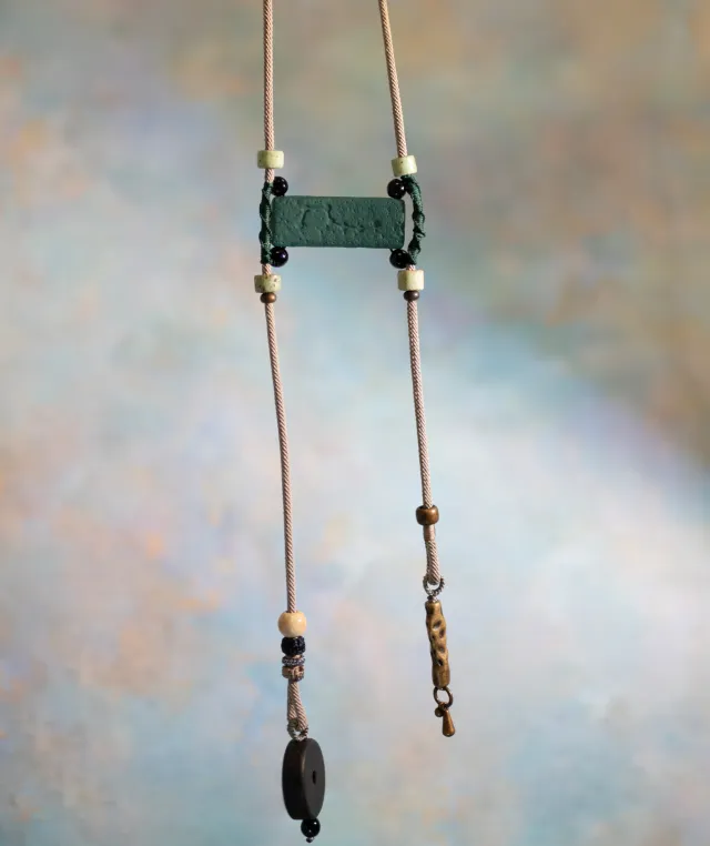 Adjustable Necklace – Blue Medicine Incense Pendant with Dual Balance & Guardian Elements - Blue · Blue Medicine · Large · Necklace · 40–82cm