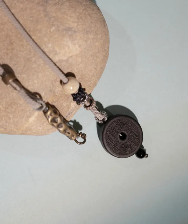 Adjustable Necklace – Blue Medicine Incense Pendant with Dual Balance & Guardian Elements - Blue · Blue Medicine · Large · Necklace · 40–82cm