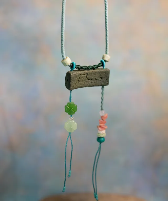 Adjustable Necklace – Blue Medicine Incense Pendant with Flowing Elements & Lucky Accents - Green · Dream Spirit · Flow Accent · Necklace · 30–63cm