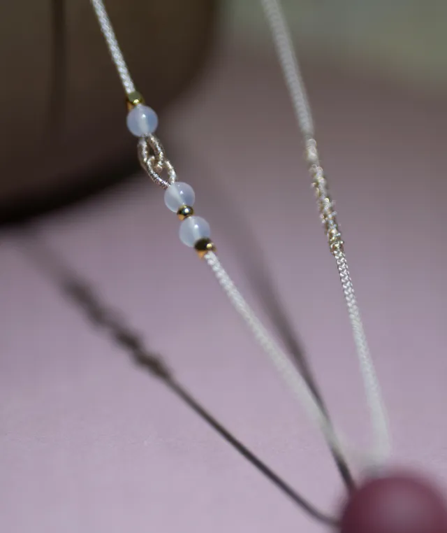 Adjustable Necklace – Rose Incense Bead Pendant with Central Balance Structure - Rose · Rose Blend · Core · Necklace · 35–62cm