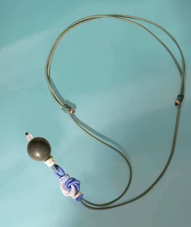 Adjustable Necklace – Green Incense Bead Pendant with Mandala Knot Structure - Green · Dream Spirit · Knot Structure · Necklace · 35–66cm