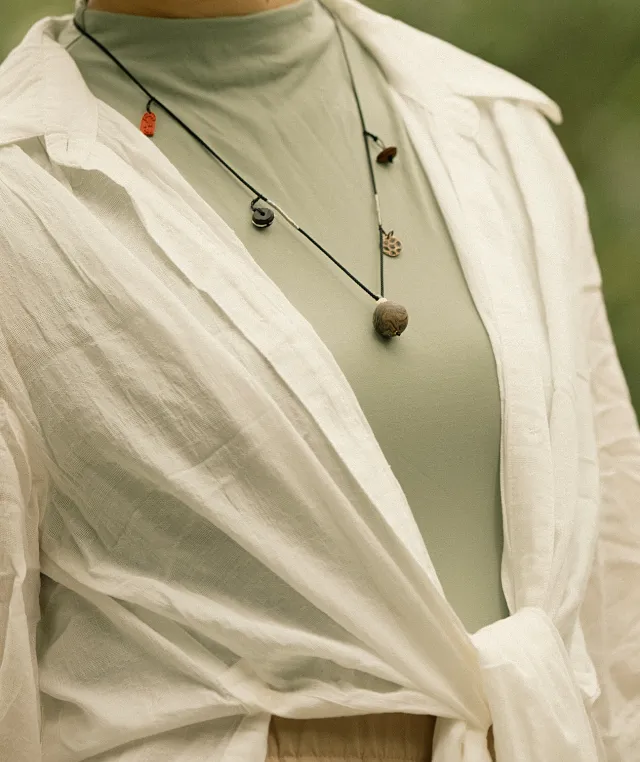 Adjustable Necklace – Mixed Incense Bead Pendant with Multi-Symbolic Structure - Mixed · Dual Blend · Composite · Necklace · 36–60cm