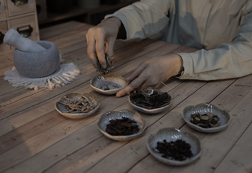 Selecting botanicals.