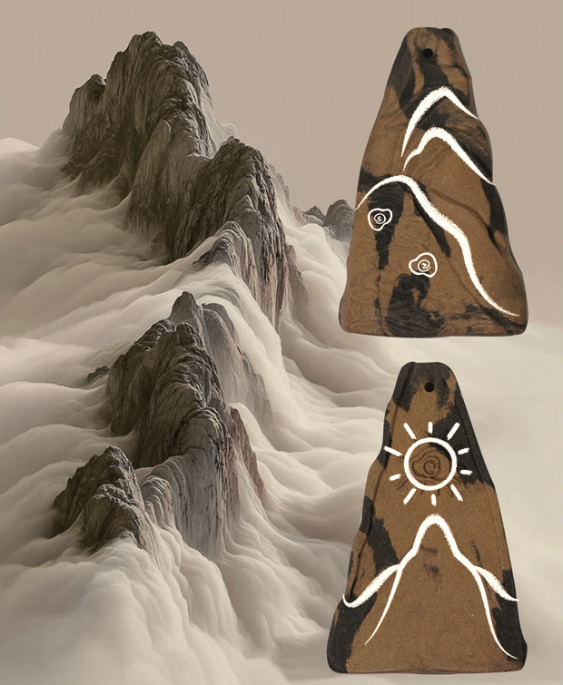 Mountain-inspired form references.